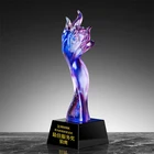 Hot selling unique design color crystal creative shape trophy for souvenir gift