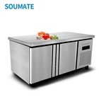 Stainless Steel Two Doors Counter Top Commercial Refrigerator Freezer