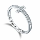 Zircon jewelry cross ring silver fashion ring