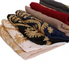 Wholesale Fashion Solid Color Cotton Muslim Malaysia Hijab Thin Breathable Embroidered Scarf