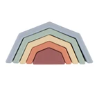 2021 Nordic Style Rainbow Shapes Kids Baby Silicone Stacking Stones Toy