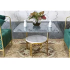 Up and down two-story marble square coffee table for home decoration