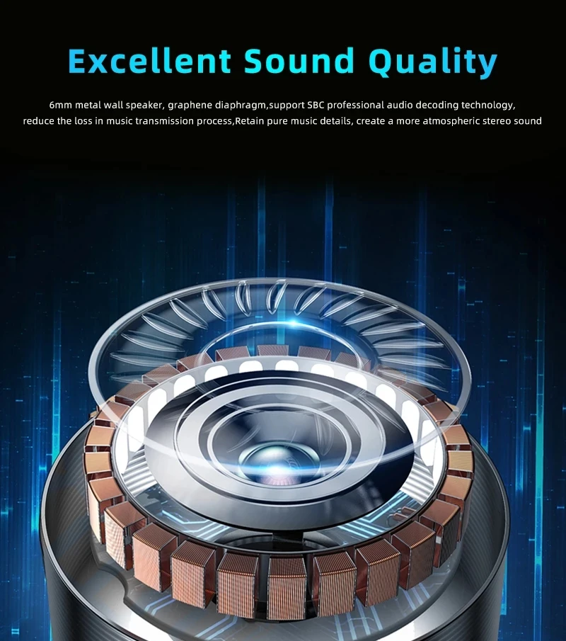 HQB-Q67 TWS Fashion Wireless Earbuds Bluetooth 5.0 3D Stereo Mini Headset Waterproof Sweatproof Hifi In-Ear Earphone 1500 mah - ANKUX.COM