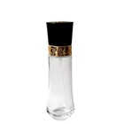 Thick Glass Black Factory Supplier Thick Lotion Clear Glass Bottle With Black Top Aluminum Plastic Cap