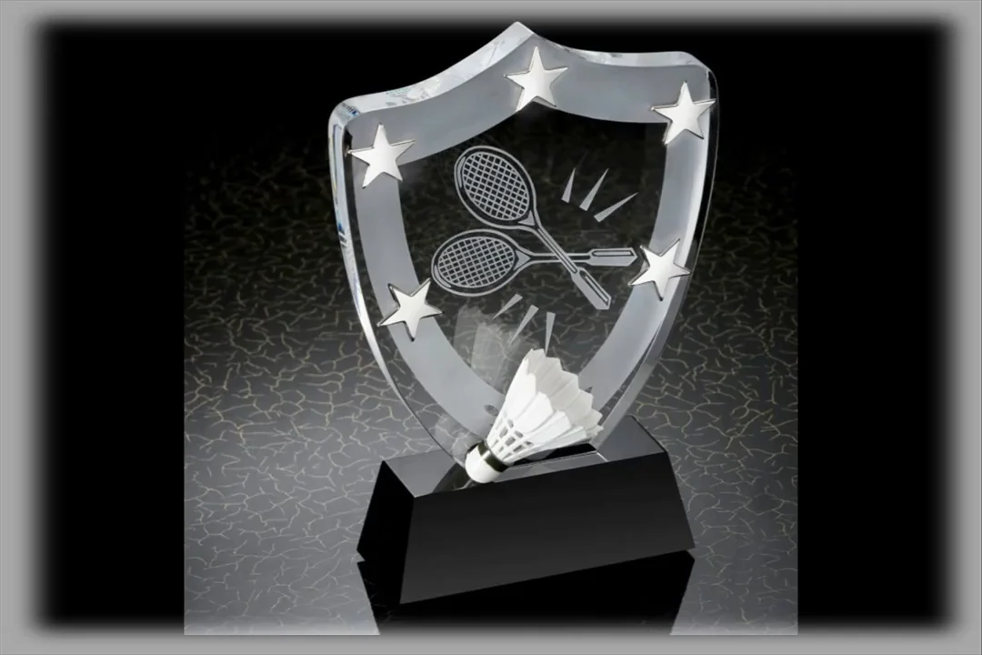 K Crystal Badminton Award Trophy Badminton Sport Trophy Awards