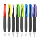 Single color plastic retractable ballpoint pen 0.5mm gel ink refill with customized logo for kid and school