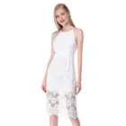 China Manufacturer Women Clothing Fitted Sleeveless Short White Lace Dress