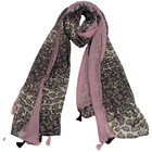 Hijab Scarf Wholesale Tassel Scarf Women Leopard Printed Scarf Hijab