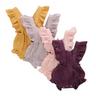 Baby Clothing Baby Ruffle Romper Baby Clothing Romper Ruffle Flutter Solid Kids Newborn Onesie Muslin Cotton Baby Romper