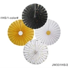 Paper Fan Unique Design Mini Handheld Printed Foil Gold Paper Fan