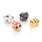 DIY Bracelets Necklace Jewellery Accessories Pave Black Zircon Spacer Bead for Beadwork Ghost Beads for Jewelry Making