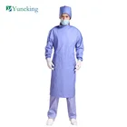 Wholesale High Quality Cotton Hospital Medical Operating Room Doctor Blue Workwear Reusable Surgical Gown