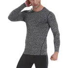 Wholesale Men Slim Fit T-shirt Long Sleeve Dry Fit Sports Training Gym T-shirts Clothing