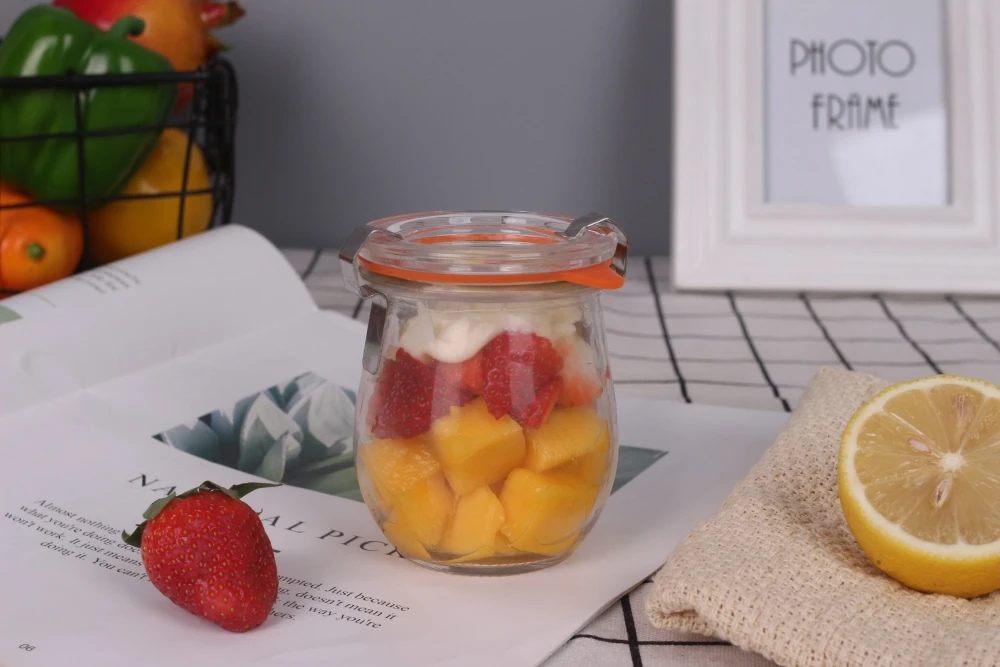 4ozml glass mason jar with handle