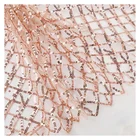 Diamond square Hologram Clear Design Tassel Glitter Metal Sequin Fabric