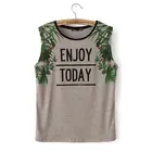 100 organic hemp sleeveless reflect printer tshirt