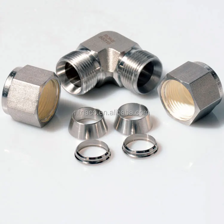 Ss316 Stainless Steel Double Ferrules Twin Ferrules 90 Degree Elbow