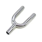 3/8 barb hose y tee equal shape stainless steel U bend manifold fitting