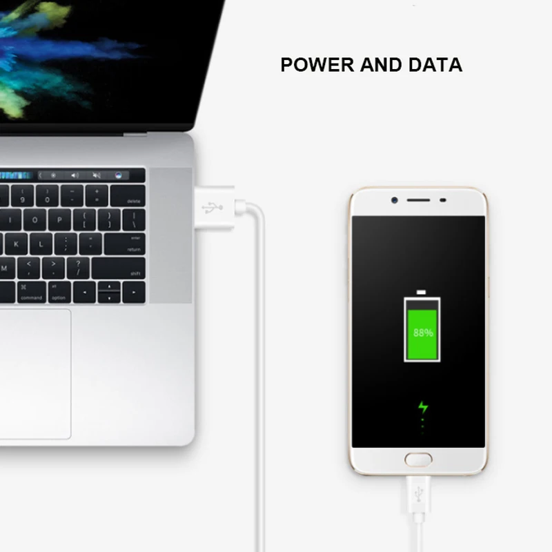 Mobile Phone Accessories black white 2A Micro USB data charger charging Cable for samsung Android - ANKUX.COM