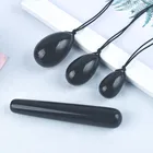 4Pcs As Set Natural Egg Yoni with Wand Set Sexy Exercise Obsidian Yoni Egg for Healing