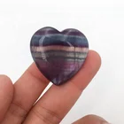 Hand Polished Natural Fluorite Crystal Gemstone Heart-shaped Crystal Healing Stone