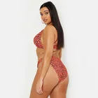 High Quality Xl Plus Size High Waist Sexy Busty Woman Pink Leopard Thong Bikini Set