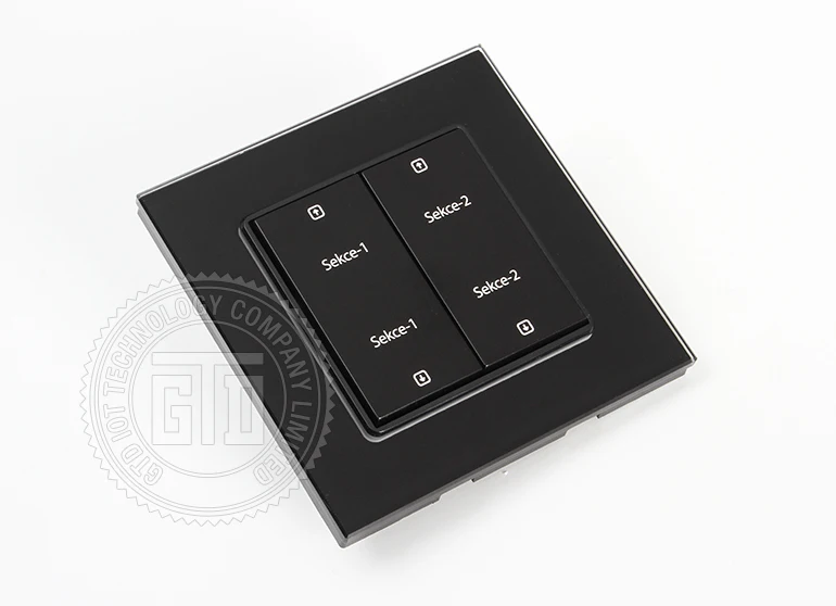 Black Tempered Glass Reset Push Button Smart Hotel Home Use 12v Dc 2