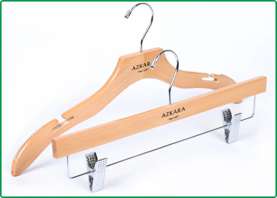 Natural lady clothes hanger for cloth shopping with customized LOGO