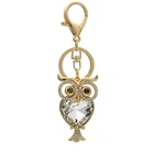 Customized manufacturer small owl crystal metal keychain
