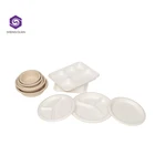 In China Plate Paper Made In China Disposable Biodegradable Bagasse Ellipse Plate Food White Paper Plate