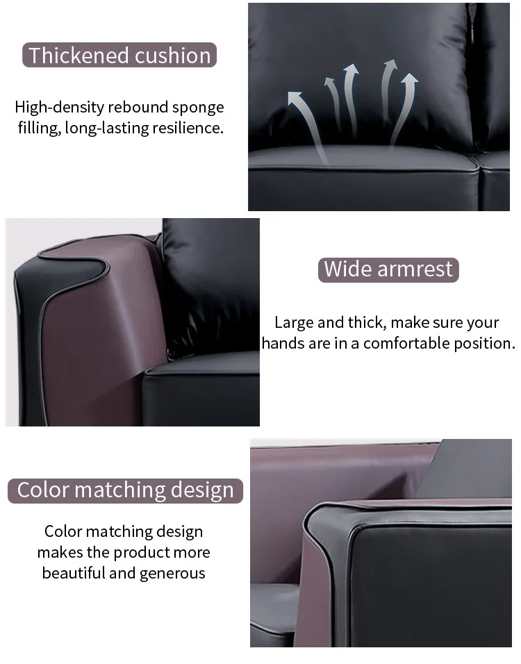 Pengpai Contemporary Furnitures 3 Piece Sofa Set Office Modern Hotel