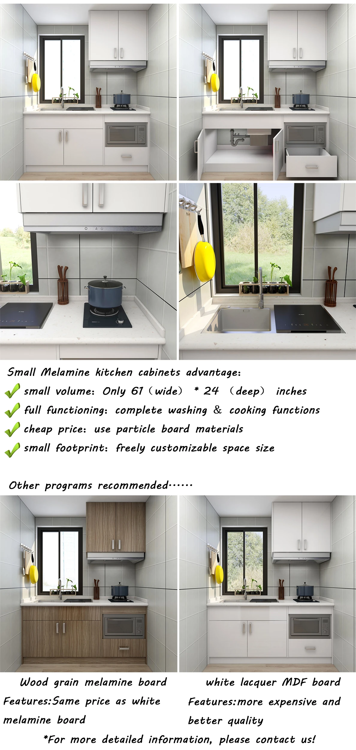 OEM Chinese factory customized big project small kitchen furniture cheapest kitchen cupboard mini pantry