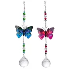 Butterfly Car Rearview Mirror Hanging Decorations Ornament Garden Chimes Gift Door Hanging Crystal Pendant