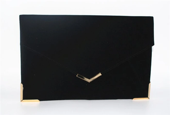 Fashion big capacity party evening velvet envelope clutch bag