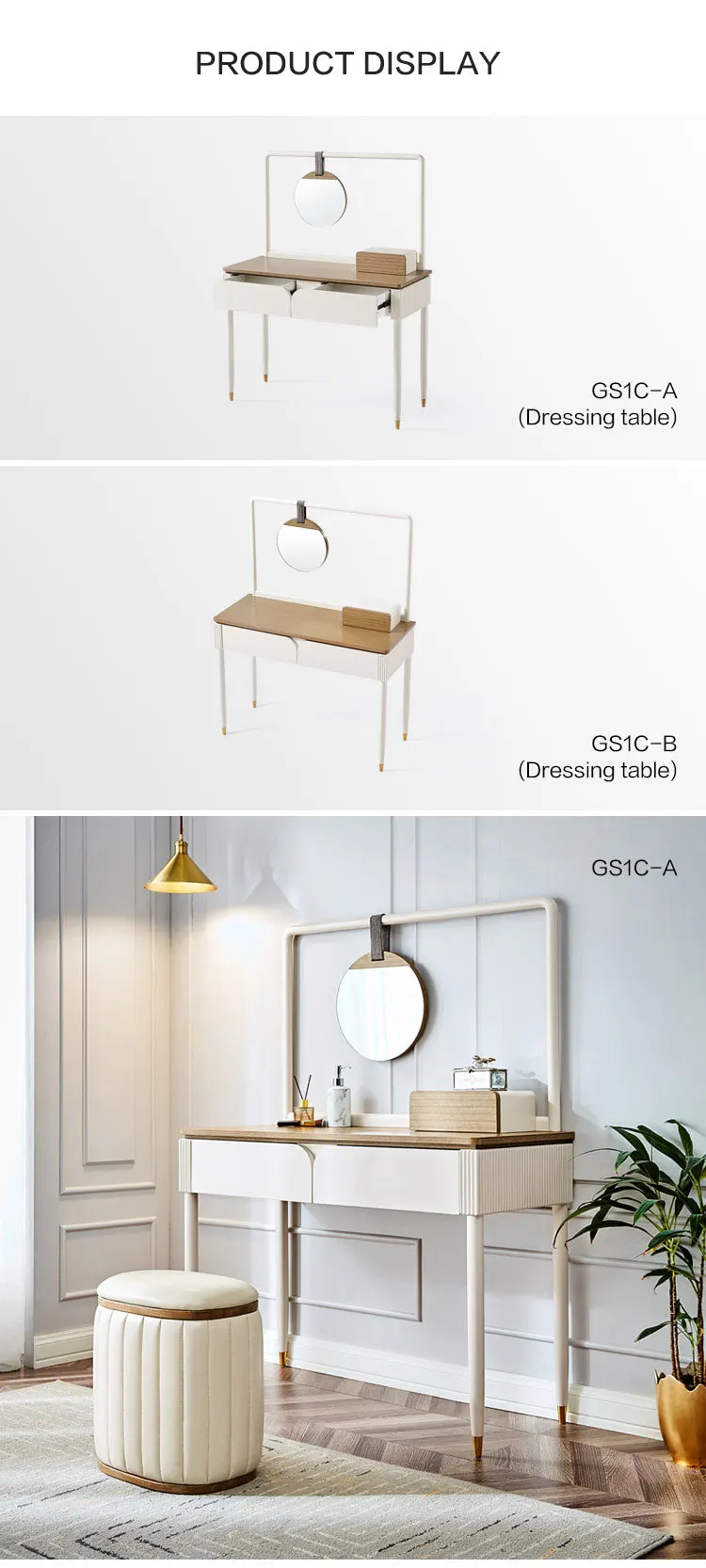 3 7 8 Drawers Wide Wooden Luxury Silver Desk Hair Make Up Mirror Chest Dresser Set For Bedroom