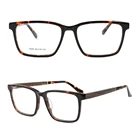 9009 hot selling square acetate optical wooden frame eyewear