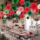 Paper Fan Paper Honeycomb Ball Tissue Paper Fan Paper Pom Poms Flowers And Honeycomb Ball For Christmas Wedding Engagement