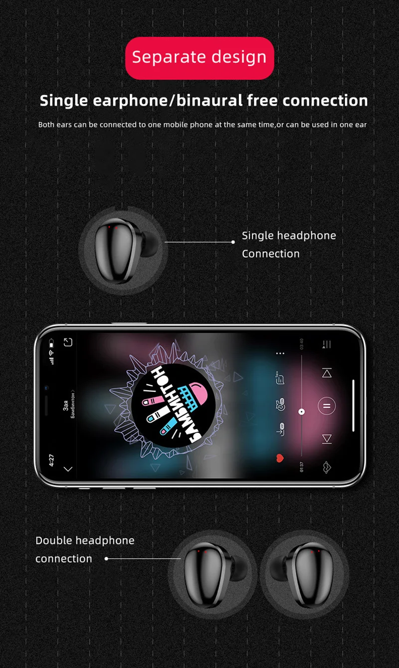 High Quality Best Sounds IPX5 Wireless Earpiece Headphones Earphones Wireless Earbuds with 2200mah Charging Case - ANKUX.COM