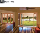 Customizable Heavy Duty Folding Design Aluminum Tempered Glass Door