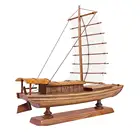 China Wooden Decoration Wood Handmade Wooden Handmade Boat Model Ship for Home and Office Decoration