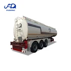 Aluminum oil liquid storage fuel tanker semi trailer standard with three axles 40000 50000 60000 liters