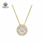 2019 Round Halo 14kt 14k solid white gold necklace, cz jewelry necklace