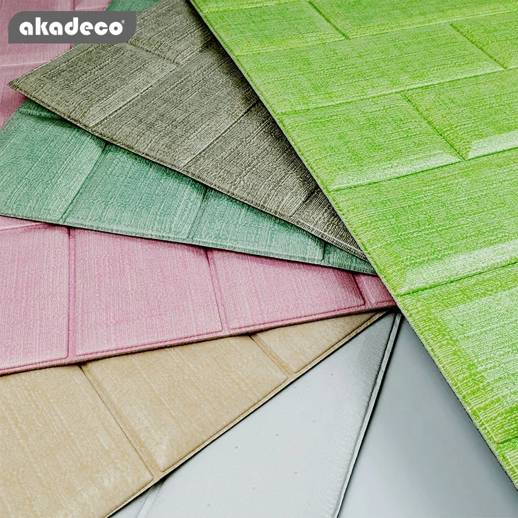 akadeco hot selling rose color waterproof anti-collision interior decoration bedroom children's room XPE 3D wall sticker