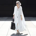 Fashionable Long Cardigan White Split Long Casual Shirt Swimsuit Coverup Beach Cover Up