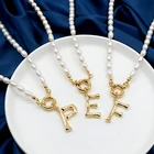 Pearl Pearl High Quality Natural Fresh Water Freshwater Pearl Letter Initial Necklace For Women