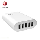Charger Us Usb Charger HUNDA Universal 5V 10A 50W Portable Mobile Phone Charger 5 Port USB Desktop Charger