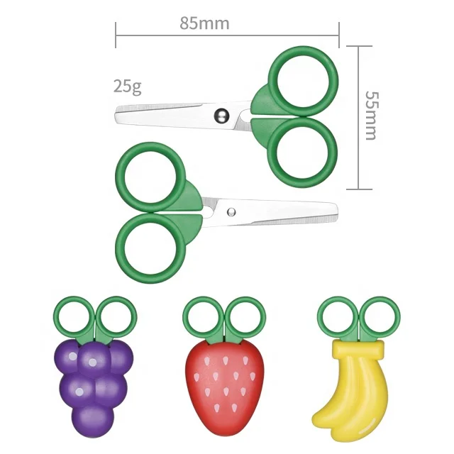 Portable Snap Head Children Shear Multi-fonction Handwork Children Scissors With Fruit Sheath