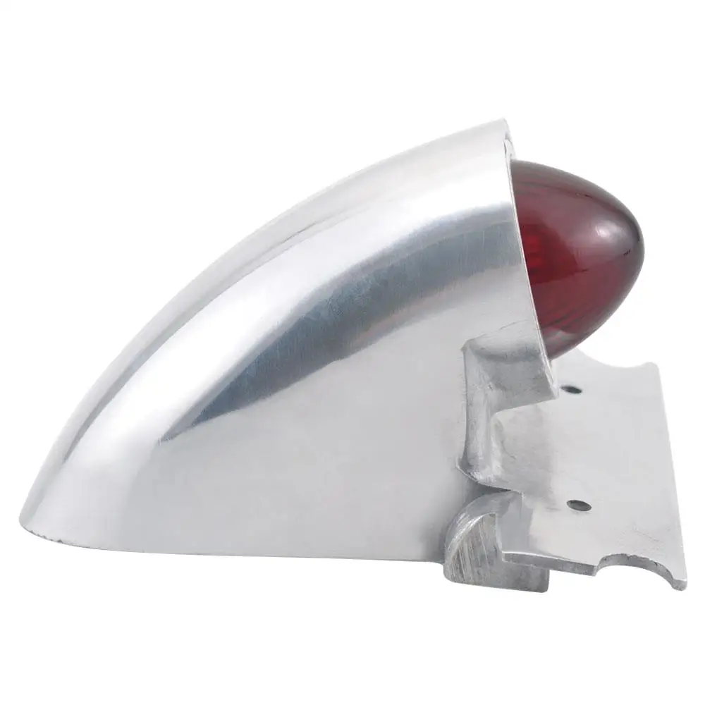 Black Motorcycle Metal Rear Fender Mudguard Fender w/ Chrome Moto Tail Brake Stop Light Vintage Style Fit for Harley BOB Bobber