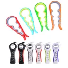 2 pack 4 in 1 and 5 in 1 Multifunction Manual Stainless Steel Plastic Tin Can Jar Beer Cap Bottle Opener
