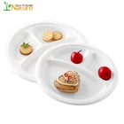 3 Compartment Compostable Biodegradable Bagasse Inch 10 Sugarcane Plate
